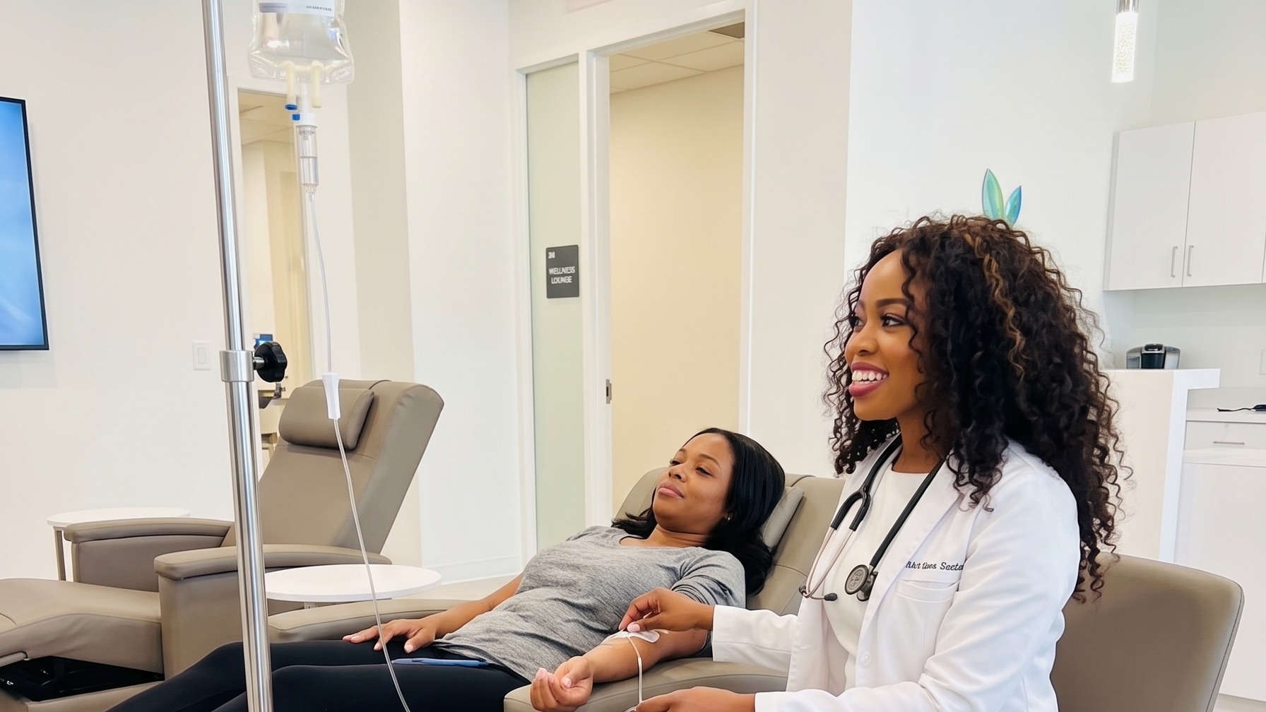 Physician-guided NAD+ infusion in the Vivid Bliss wellness lounge