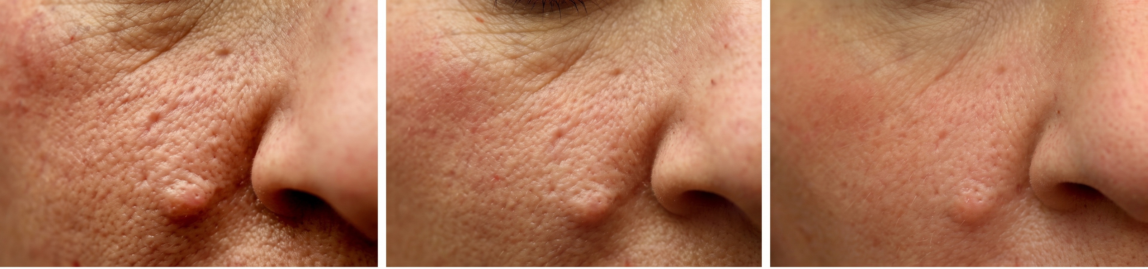Before and after V-FR fractional RF resurfacing for texture and acne scarring