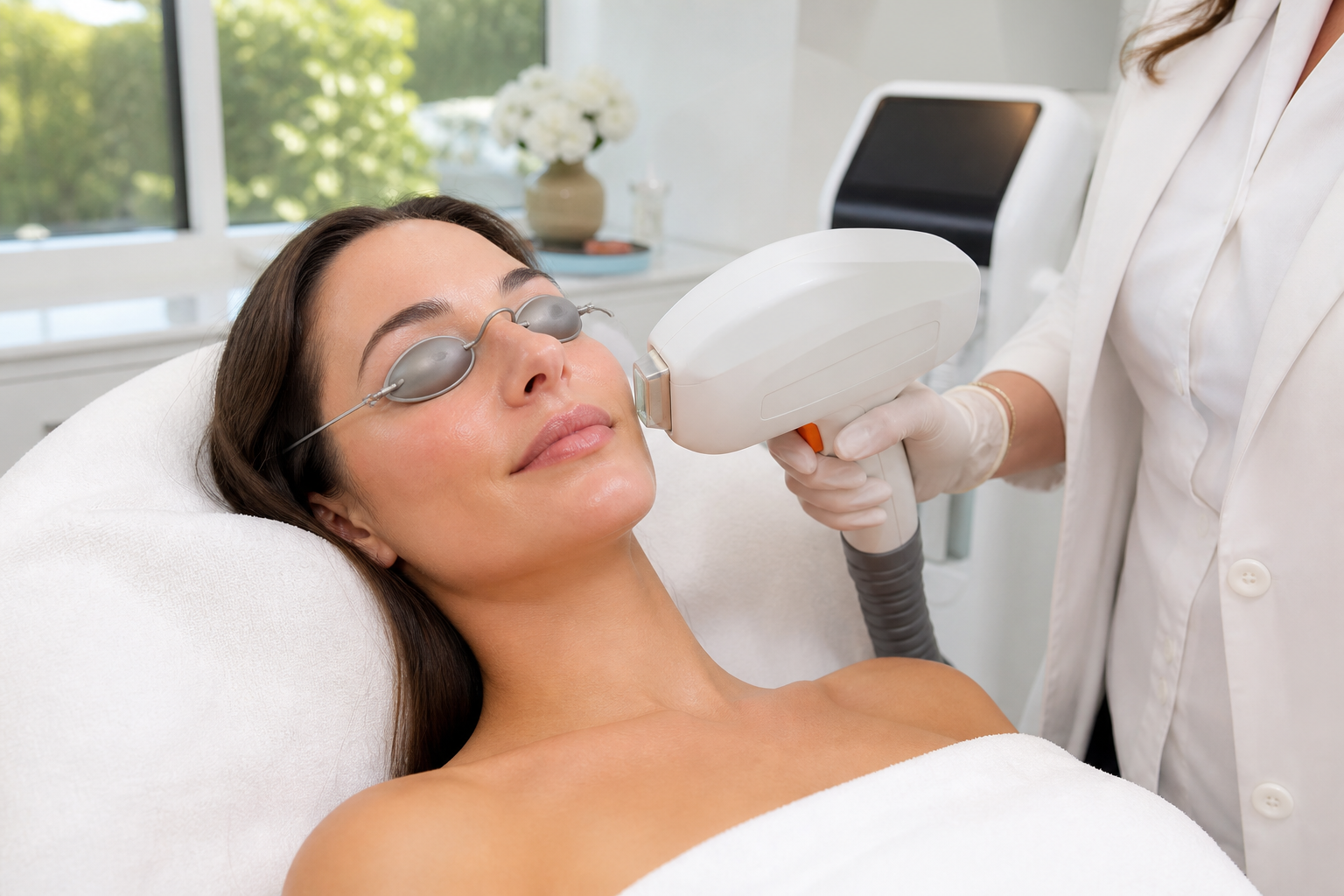 Physician-guided V-IPL photofacial treatment in clinic