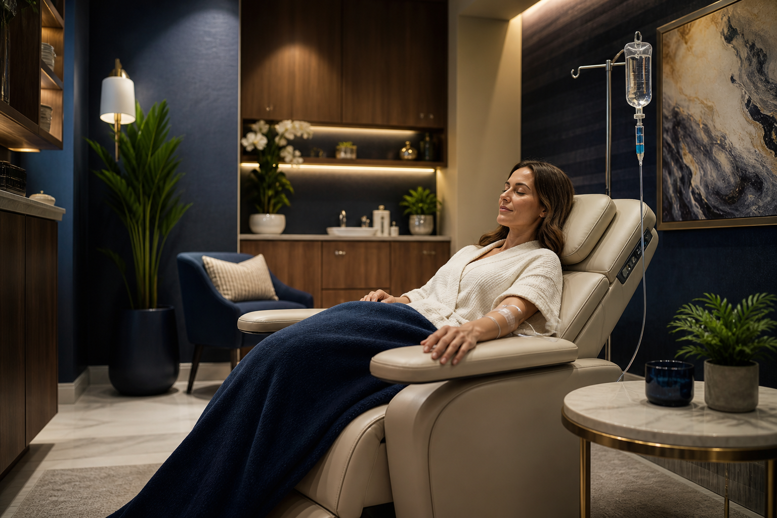 Calm IV infusion lounge atmosphere
