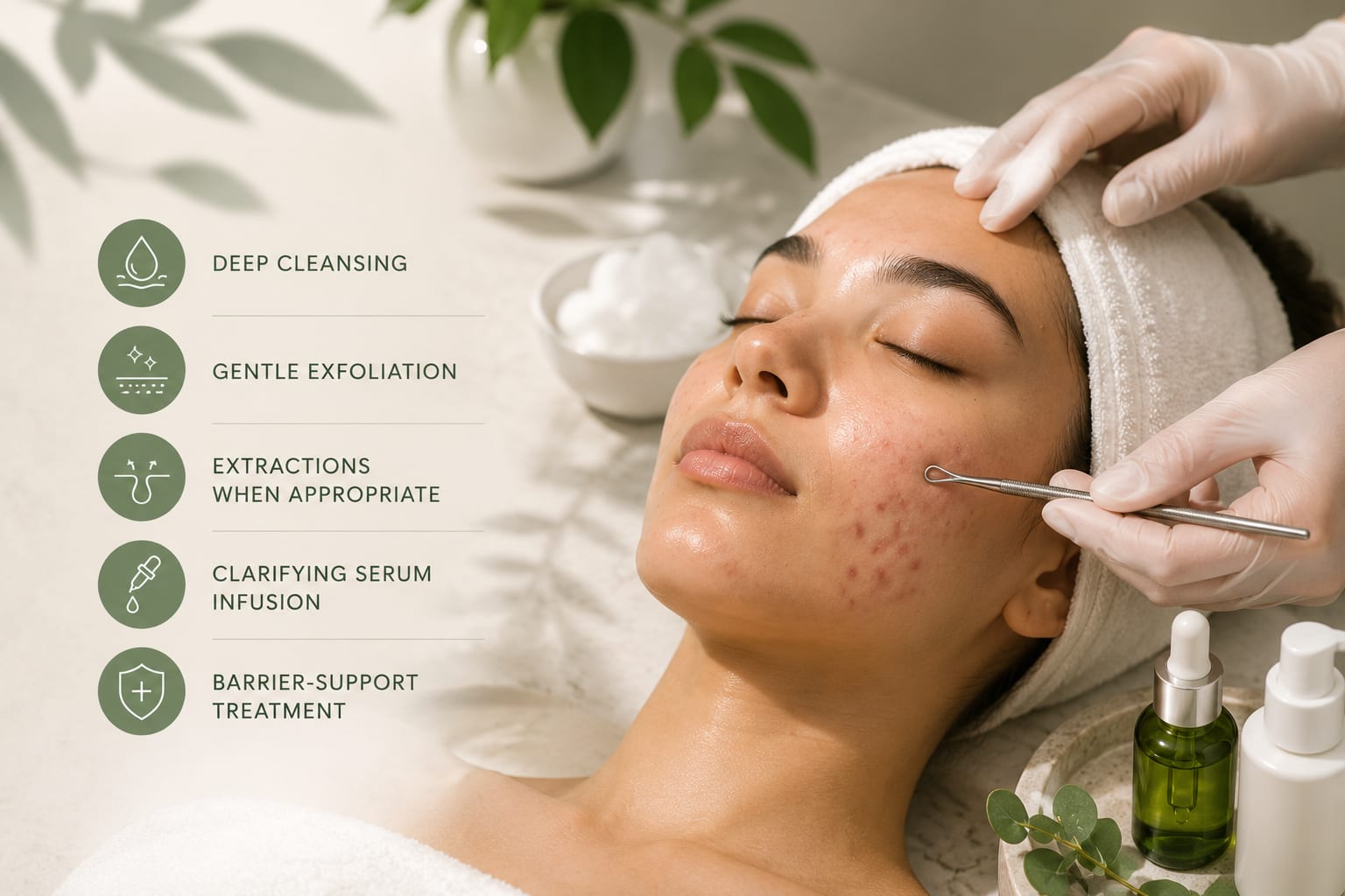 Acne facial treatment details